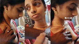 Indian Mallu Aunty Boobs Pressed By Electrician