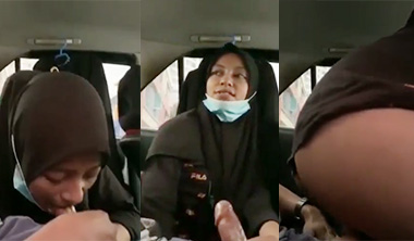 Hijabi Girl Blowjob Dick Fucking Inside Car Captured Nude
