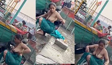 Desi Village Bhabhi Bathing In Outdoor Secretly Captured